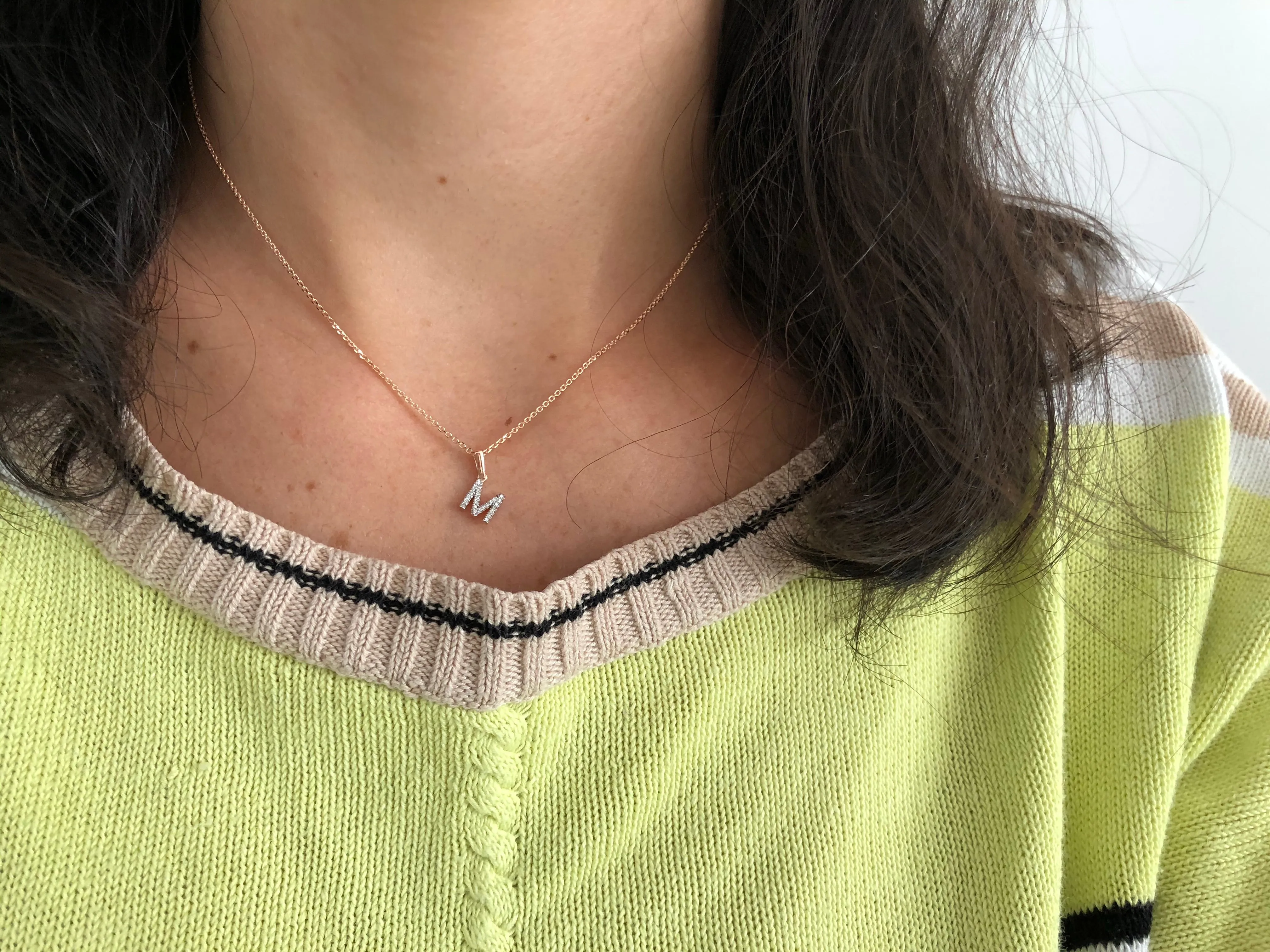 Diamond Initial Charm Necklace