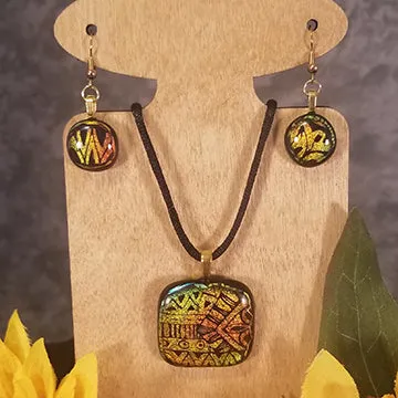 Dichroic Glass Jewelry Set gift, mothers day