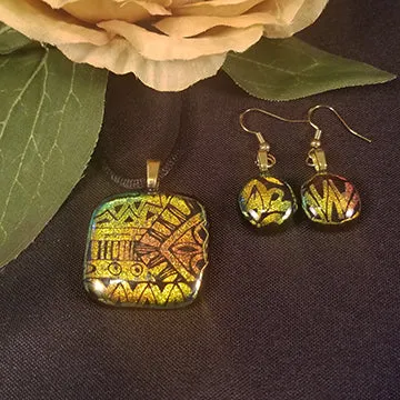 Dichroic Glass Jewelry Set gift, mothers day