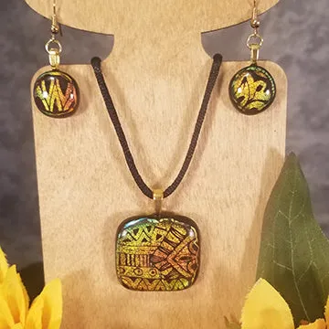Dichroic Glass Jewelry Set gift, mothers day