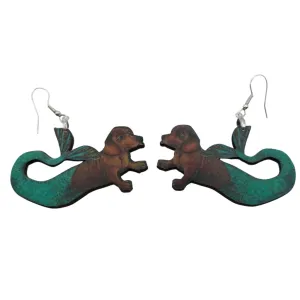 Dive into Whimsy with Mermaid Dachshund Earrings: Sustainable & Handmade