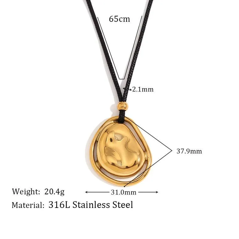 Double Layered Meteorite Pendant Necklace – 18K Gold Plated, Tarnish-Free & Hypoallergenic