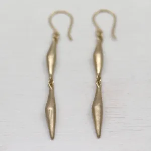 Double Sculpted Pod Dangle Earrings