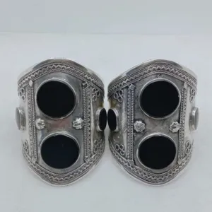 Double Stone Tribal  Boho Cuff Bracelet