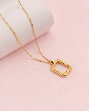 Ellinia Gold Irregular Rectangle Pendant Necklace