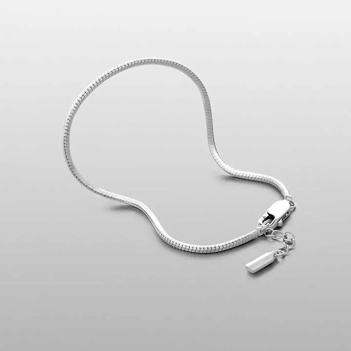 EManco Minimalist Octagonal Chain -سوار فضي