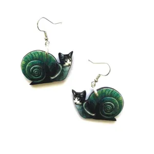 Embrace Whimsy with Snail Cat Earrings: Eco-Friendly & Handmade