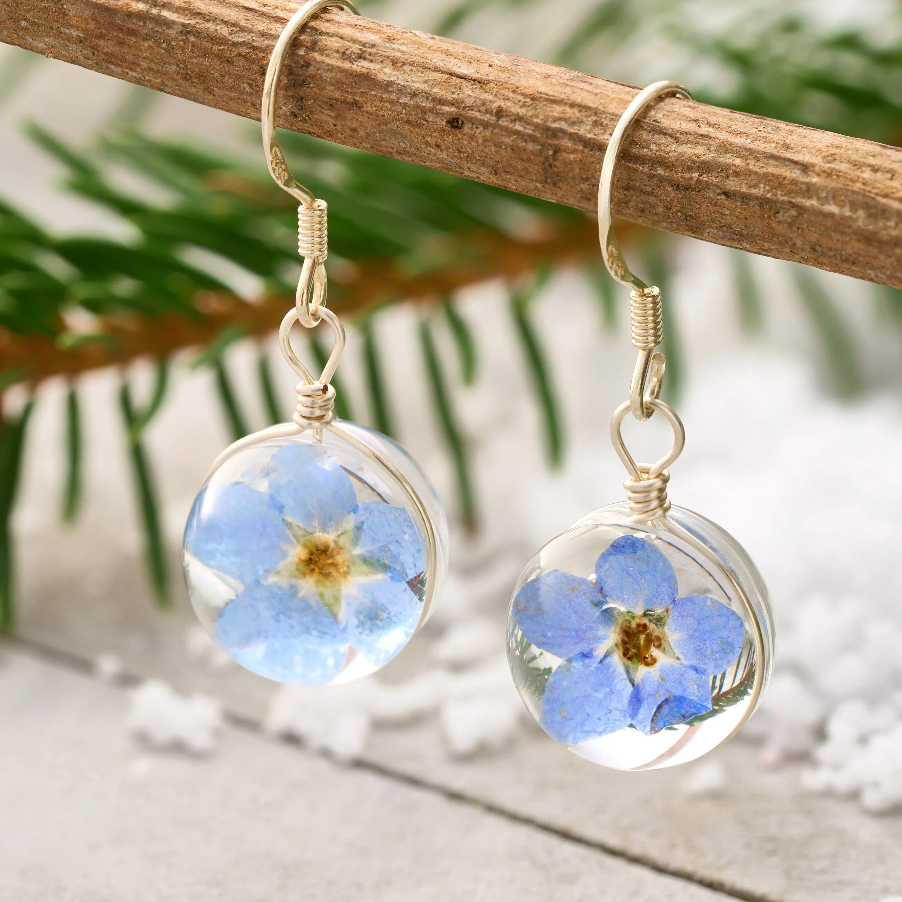 Forget-Me-Not Ball Earrings
