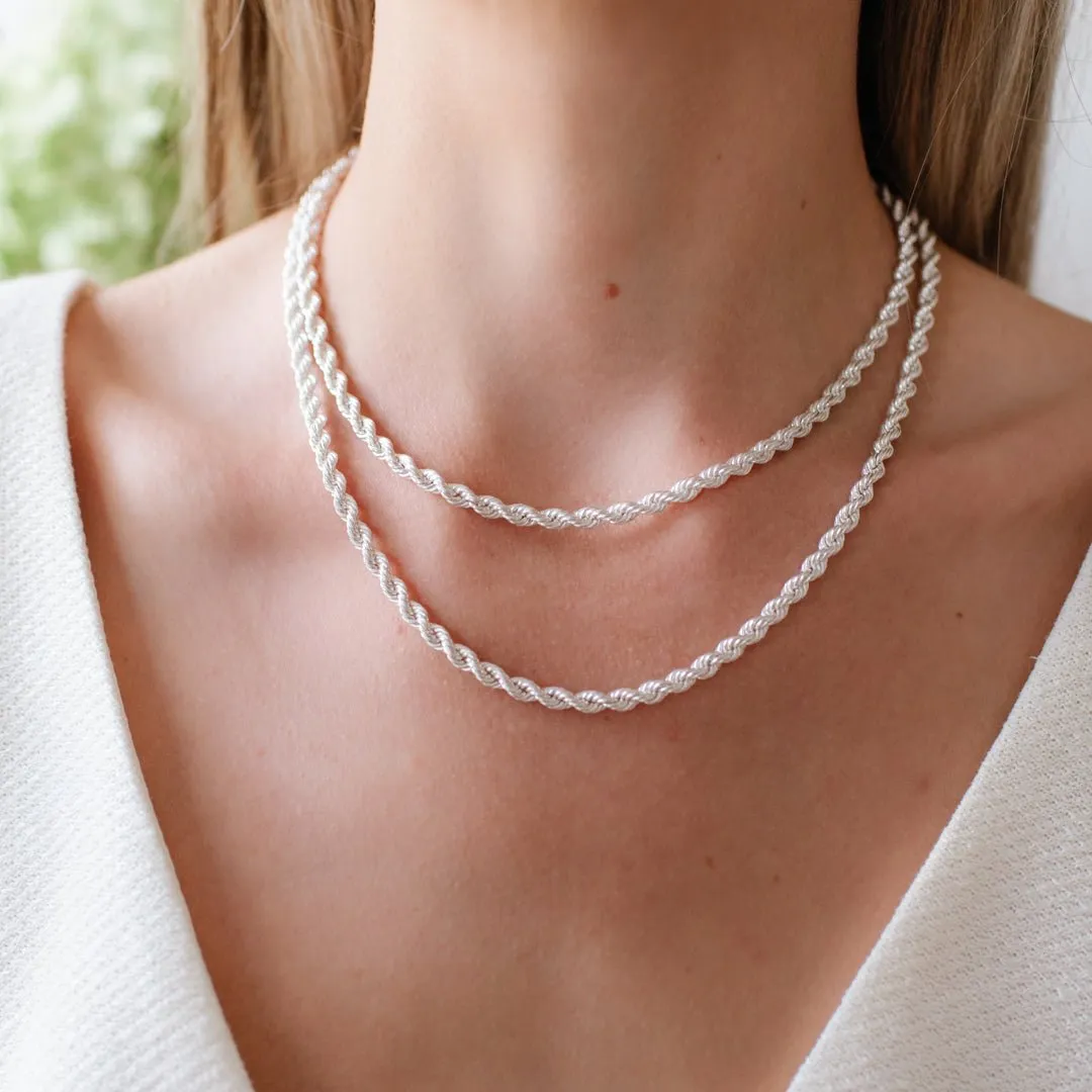 FRAICHE INSPIRE LUXE ROPE NECKLACE - SILVER