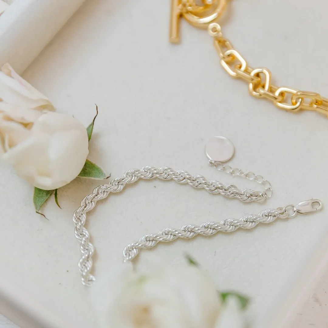 FRAICHE INSPIRE LUXE ROPE NECKLACE - SILVER