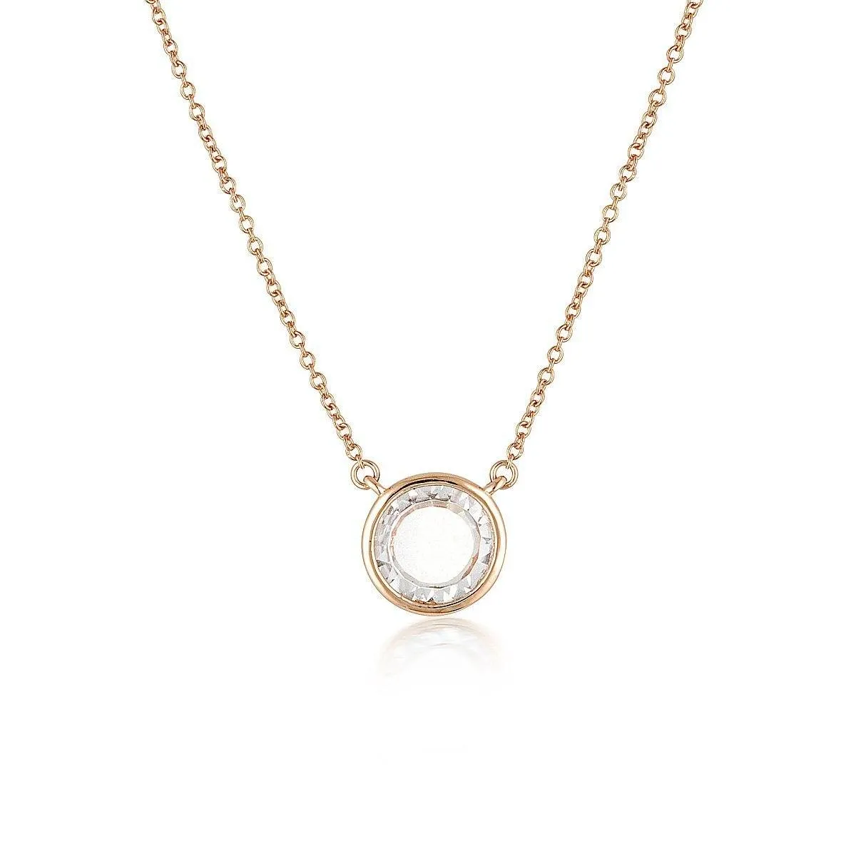 GEORGINI NOEL NIGHTS SLICED STONE NECKLACE ROSE GOLD