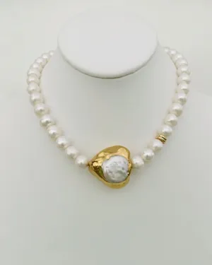 Gigi Pearls w/ Heart Necklace