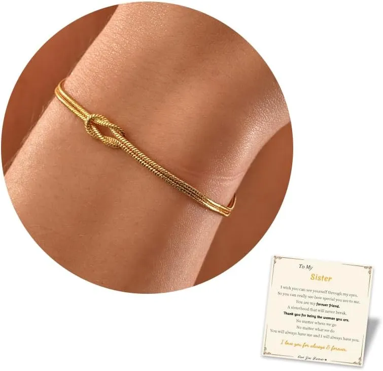 Gold Bracelets for Women Teen Girl Gifts Infinity Knot Bracelet Gifts for Daughter Granddaughter Wife Birthday Gift Ideas Anniversary Valentines Mothers Day Christmas Jewelry Gifts