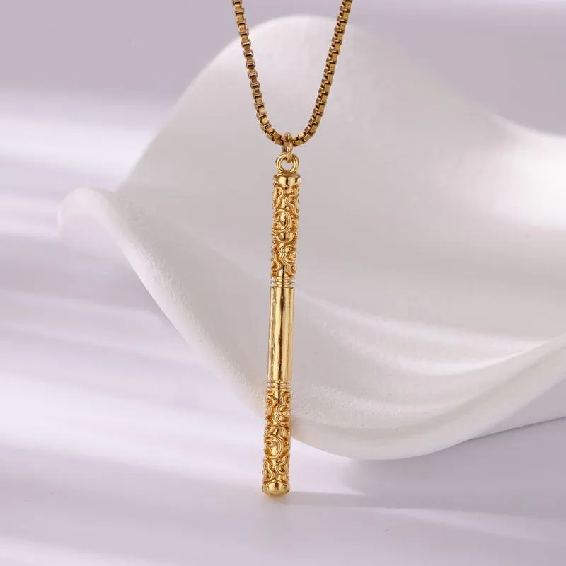Golden Cudgel Stainless Steel Pendant Necklace
