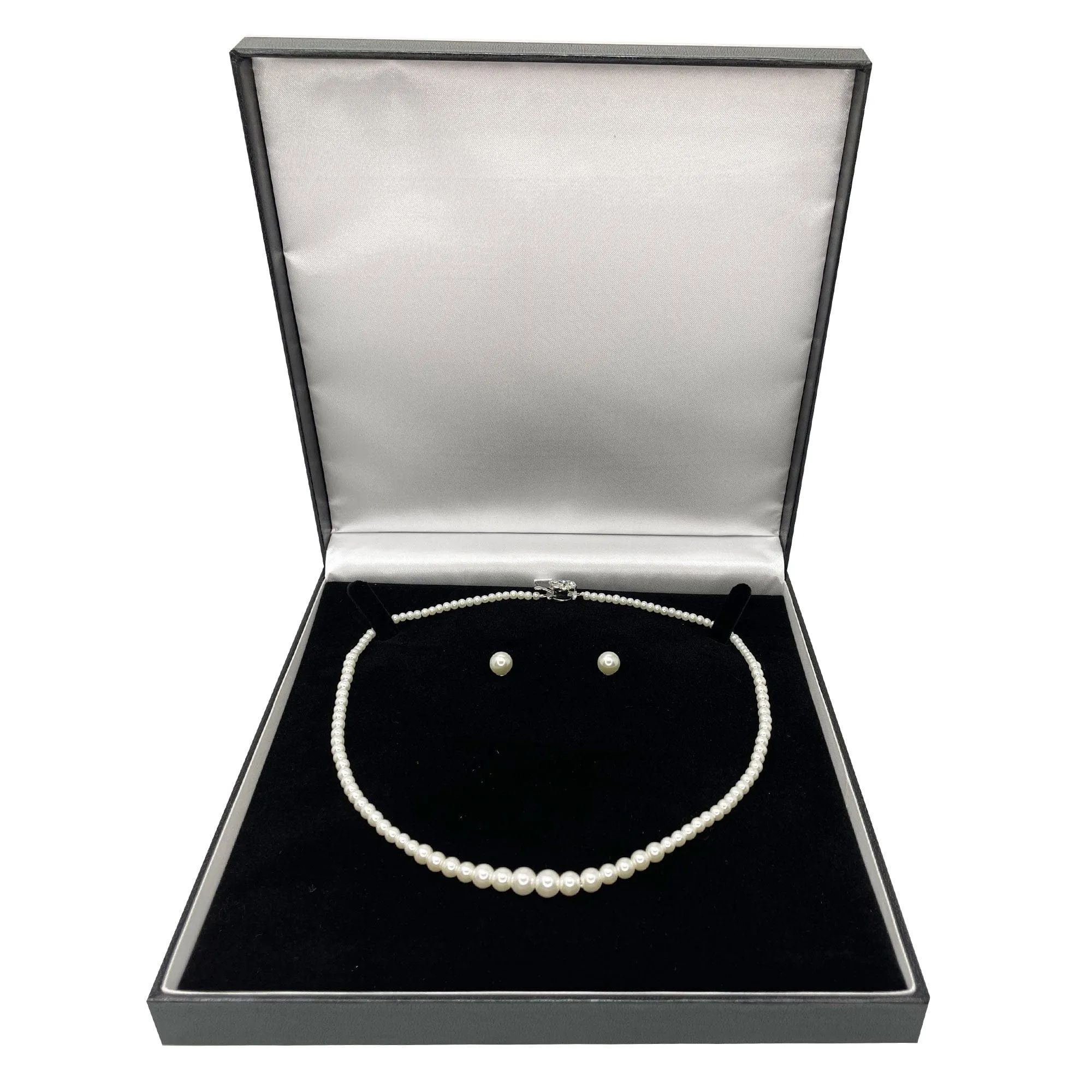 Grace Kelly Pearl Jewellery Set: Vintage Pearl Necklace & Matching Pearl Studs- £12 Gift Box Is Free