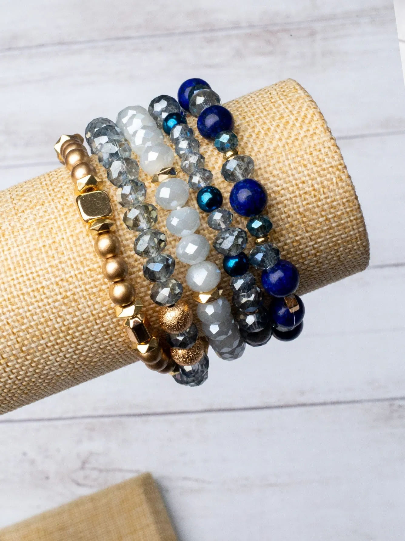 Happiness Comes In Waves Blue Five-Strand Bracelet Set