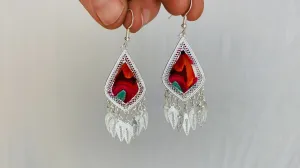 Hmong Silk Embroidered Earrings.