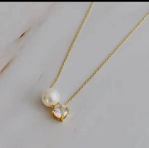 Hollie Pearl & Diamond Necklace