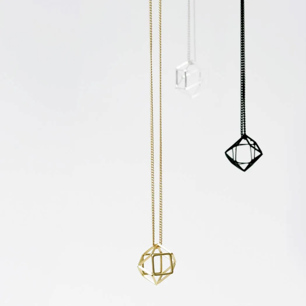 Hollow 3D Hexagon Necklace
