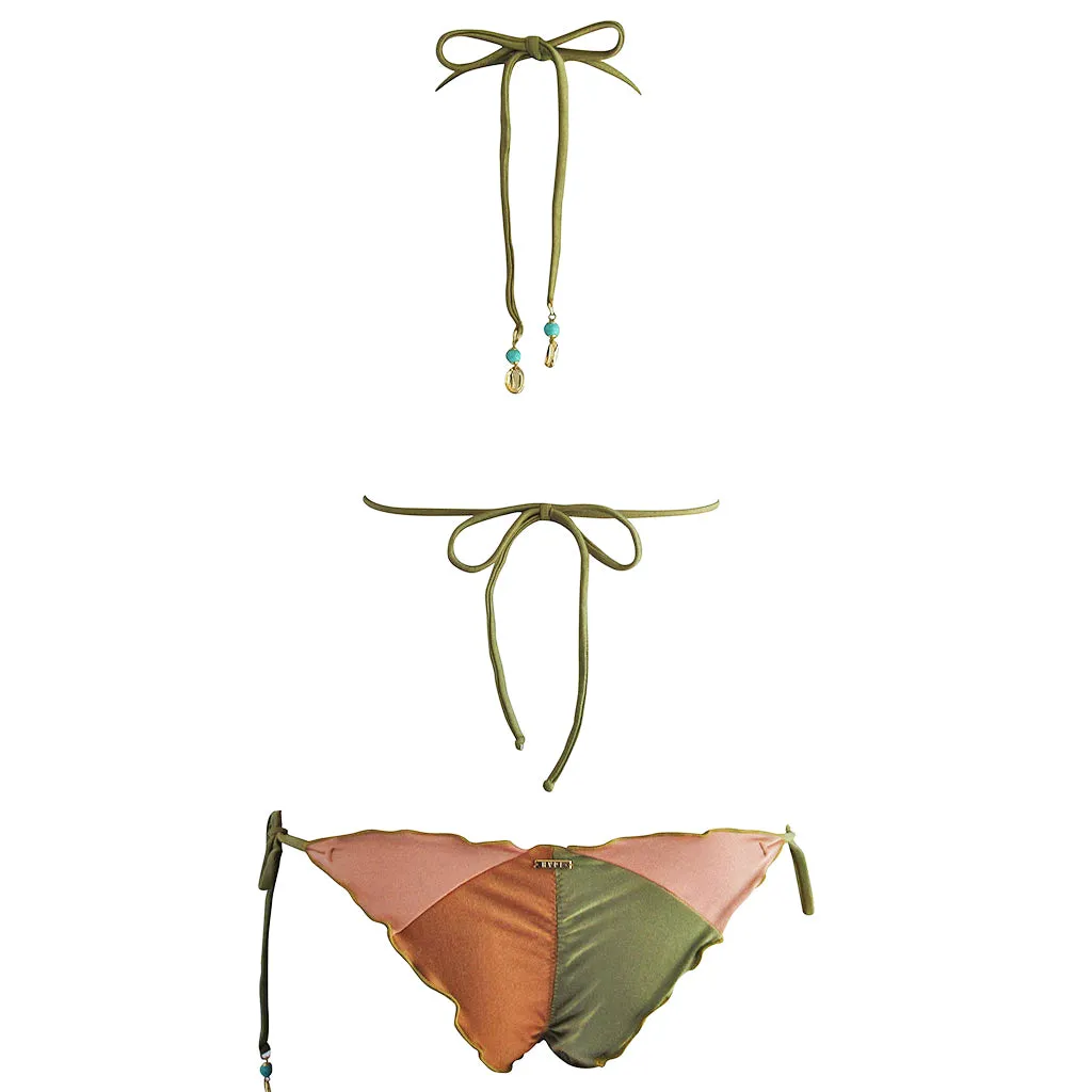 Hype Eva Earth Color Block Triangle Bikini