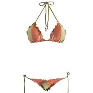 Hype Eva Earth Color Block Triangle Bikini