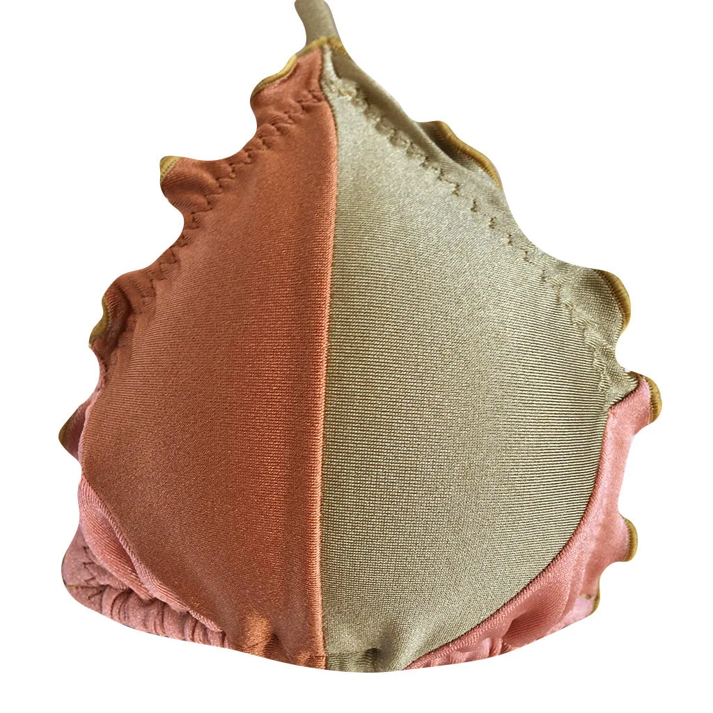 Hype Eva Earth Color Block Triangle Bikini
