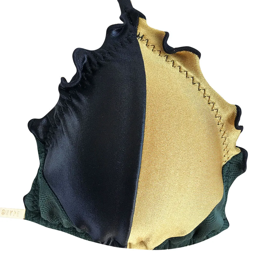 Hype Eva Gold Ripple Triangle Bikini