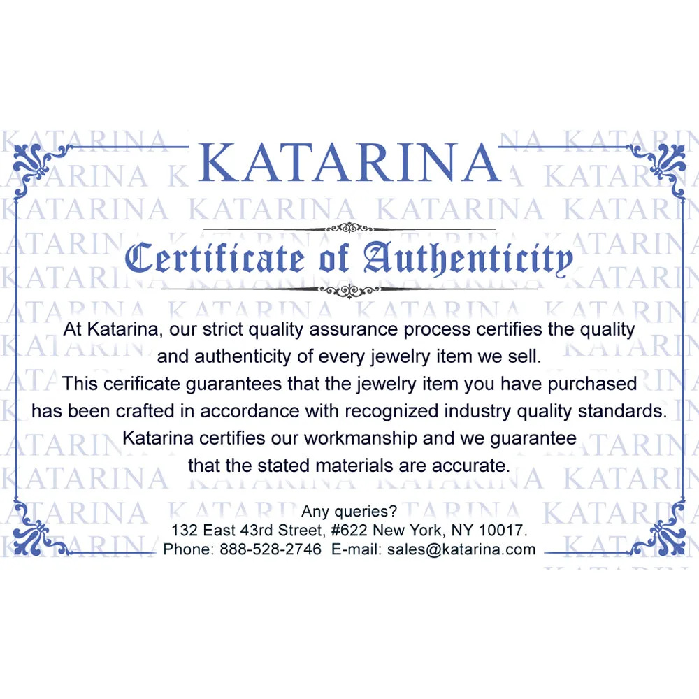 KATARINA 1/4 cttw Half-Bezel Set Three Stone Graduating Diamond Pendant Necklace
