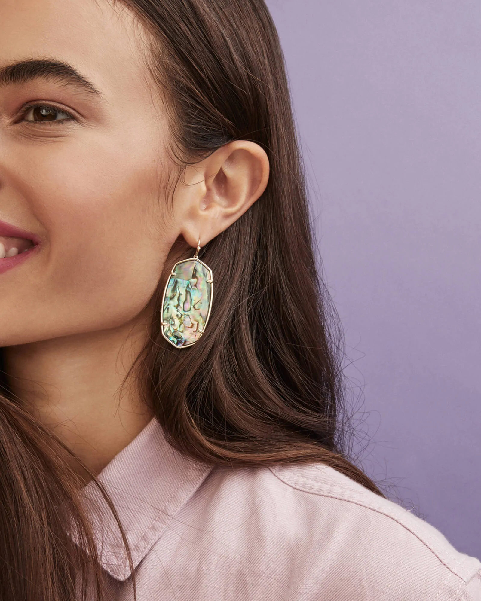 Kendra Scott Faceted Danielle Earring - Gold Abalone Shell
