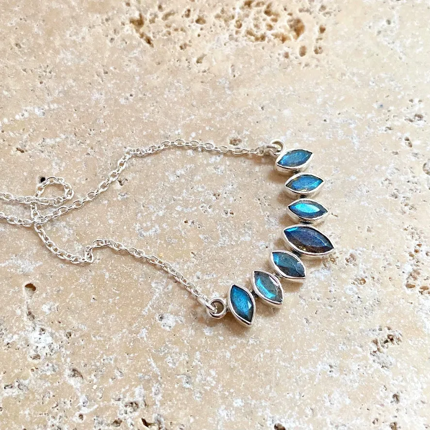 Labradorite Marquise Necklace - Zali
