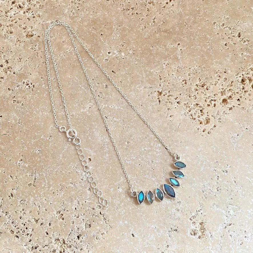 Labradorite Marquise Necklace - Zali