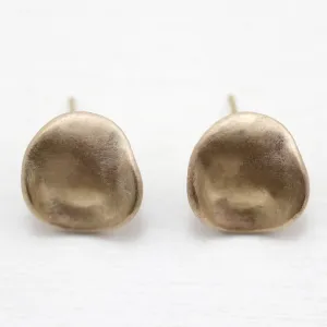 Large Sculpted Disc Stud Earrings