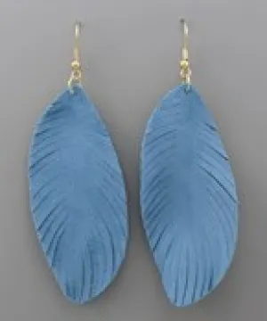 Leather Feather Earrings
