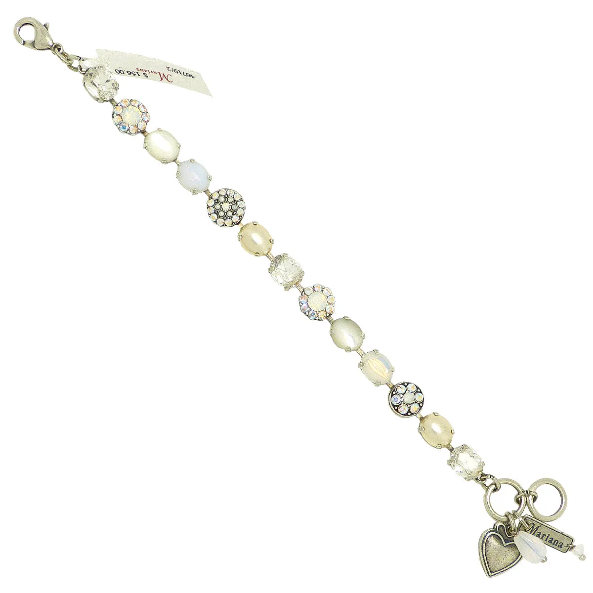Mariana Handmade Swarovski Crystal 4416 Bracelet M1201Clear AB MOP Pearl