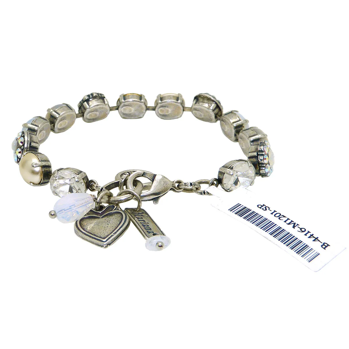 Mariana Handmade Swarovski Crystal 4416 Bracelet M1201Clear AB MOP Pearl