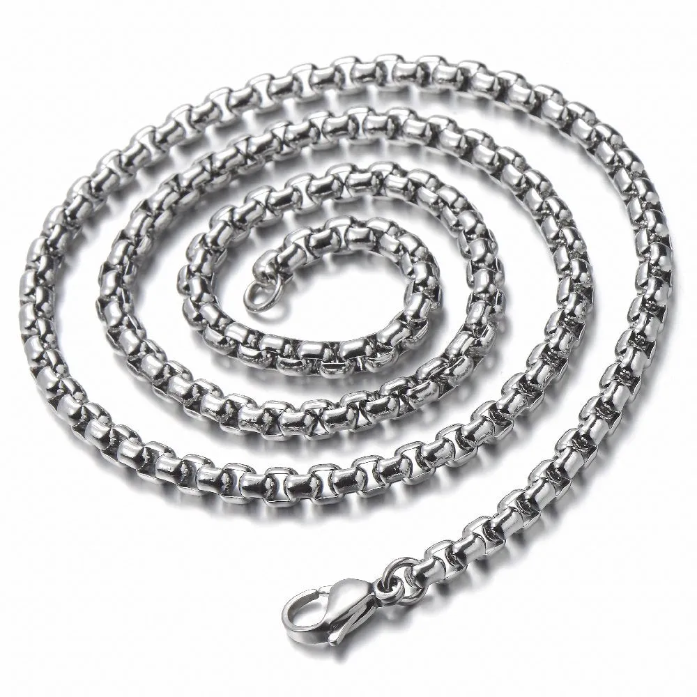 Mens Womens Stainless Steel Microphone Pendant Necklace, 30 inches Wheat Chain
