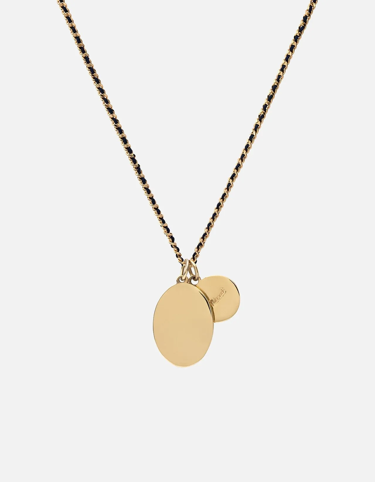 Mini Dove Woven Chain Necklace, Gold/Navy