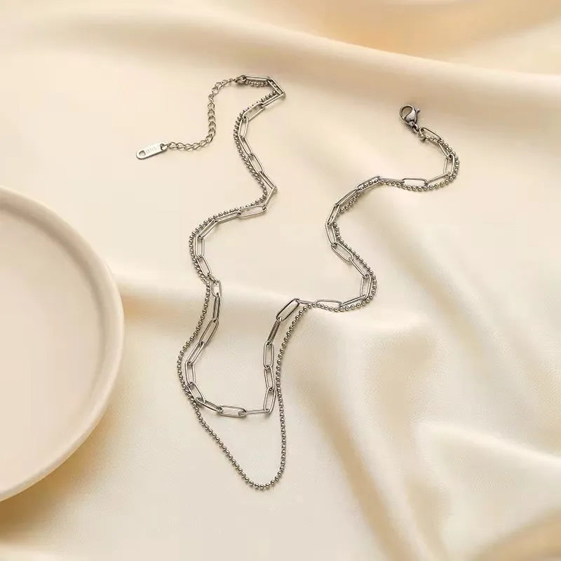 Minimalist Vintage Unisex Double Chain Necklace