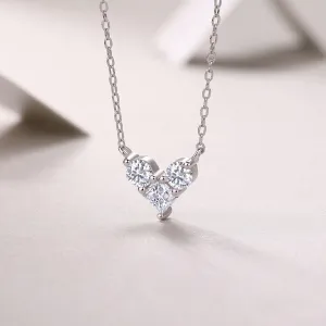 Moissanite Silver Pendant Love Necklace