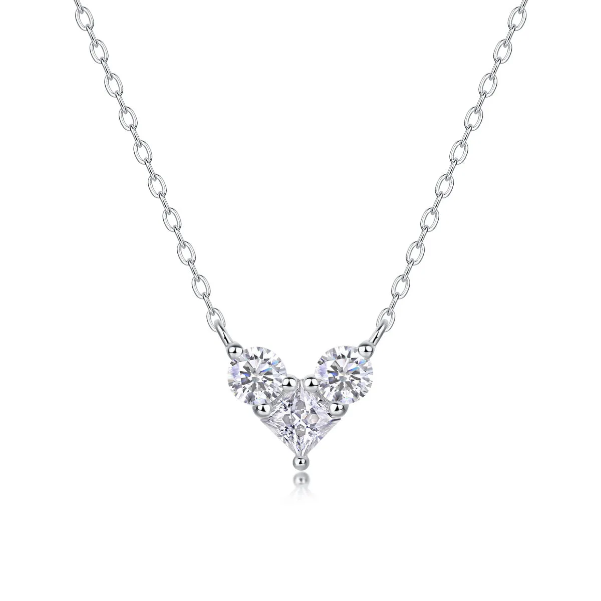 Moissanite Silver Pendant Love Necklace