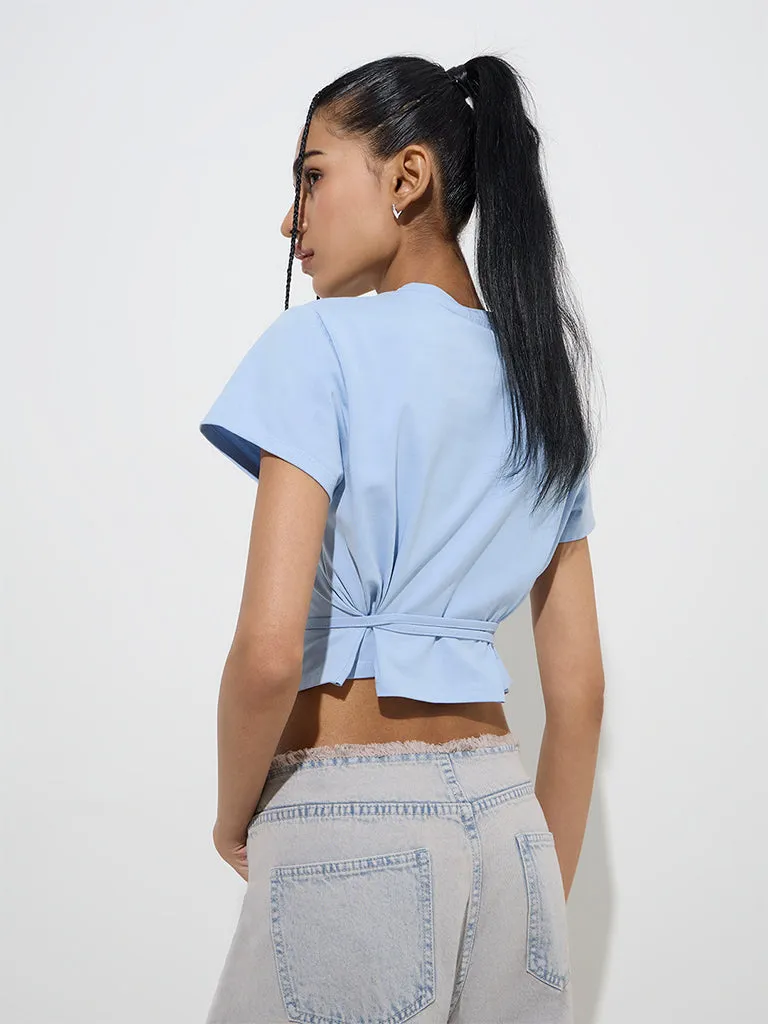 Nuon Blue Shell Printed Cotton-Blend T-Shirt