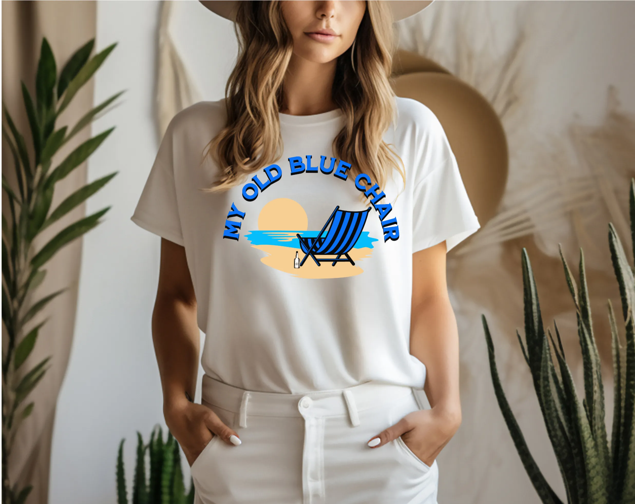Old blue Chair T-Shirt, Country T-Shirt, Beach T-Shirt, Casual T-shirt, Country Lyric T-Shirt