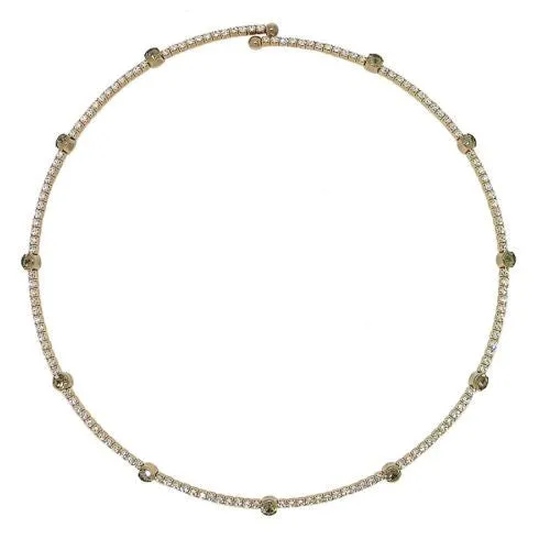 One Row Crystal Encrusted Choker Collar Necklace Silver Gold made fr Swarovski