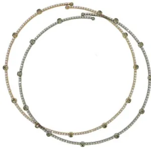 One Row Crystal Encrusted Choker Collar Necklace Silver Gold made fr Swarovski