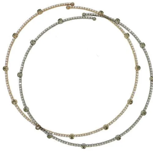 One Row Crystal Encrusted Choker Collar Necklace Silver Gold made fr Swarovski