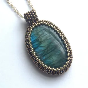 Oval Labradorite Statement Necklace - OOAK