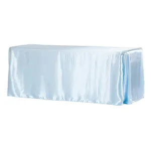 Satin Rectangular 90"x132" Tablecloth - Baby Blue