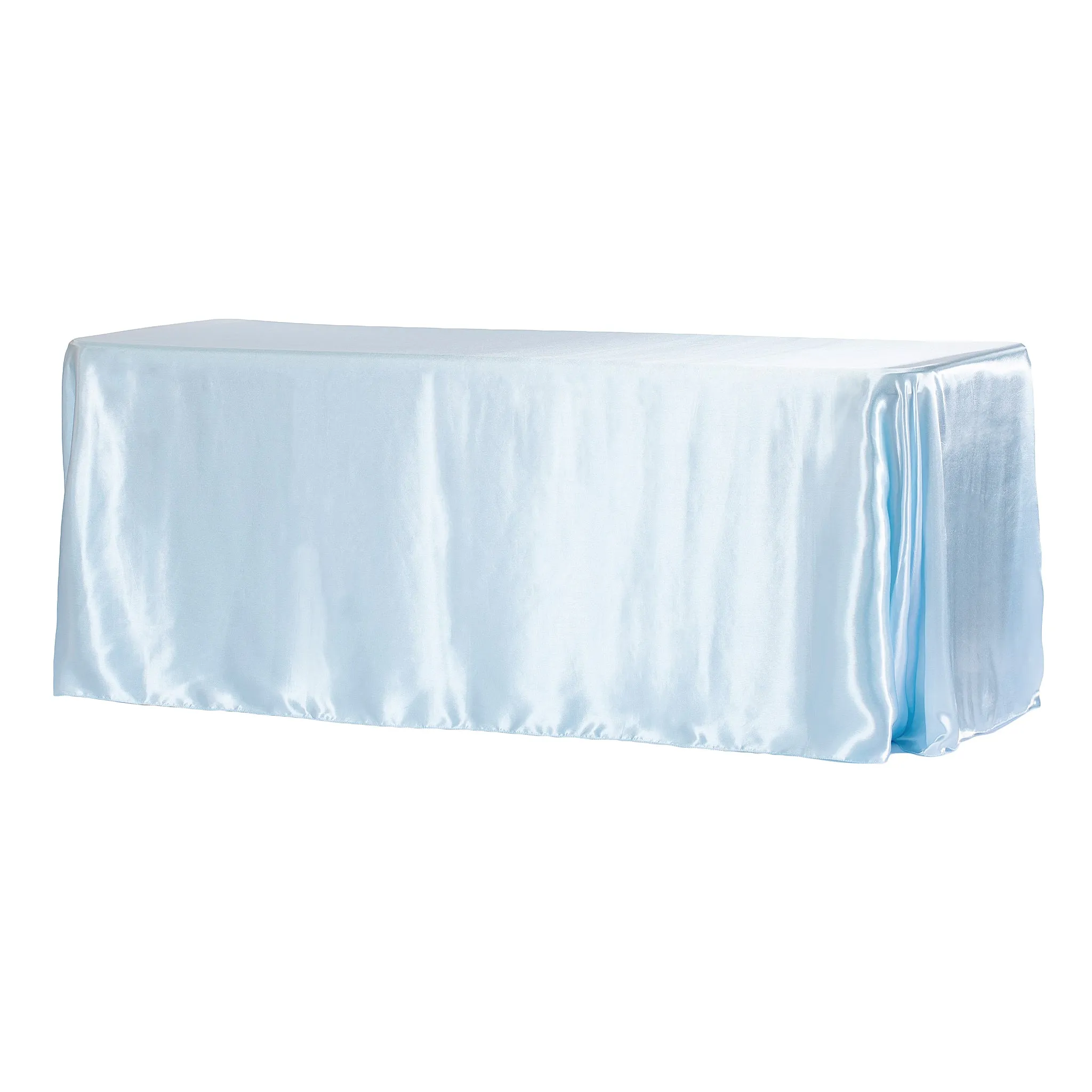 Satin Rectangular 90"x132" Tablecloth - Baby Blue