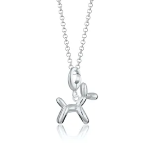 Silver Balloon Dog Necklace