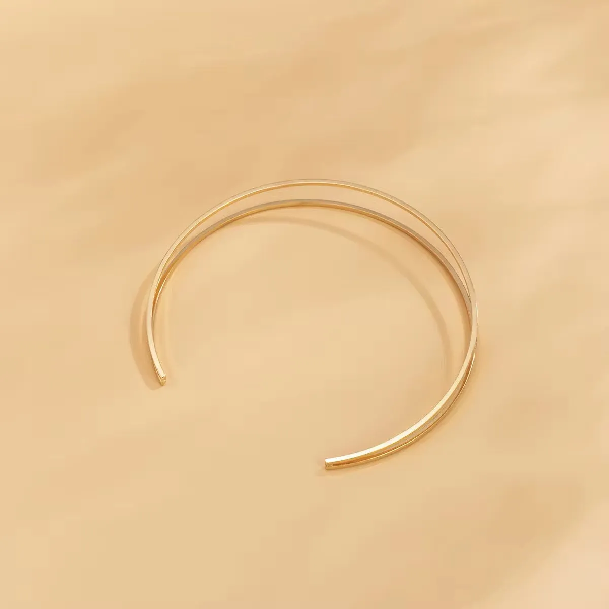 Simple Elegant Glossy Open Cuff Arm Bracelet